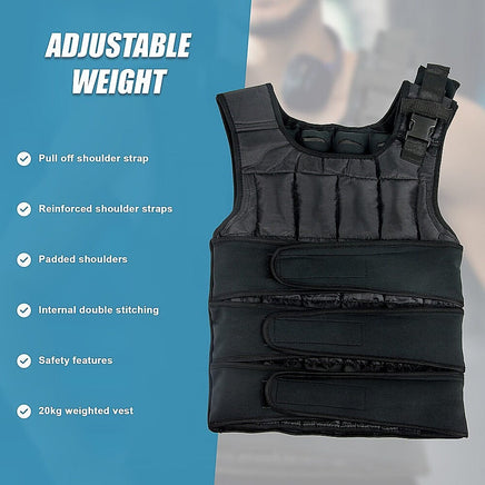 20Kg Adjustable Weighted Training Vest Sports & Fitness Kings Warehouse