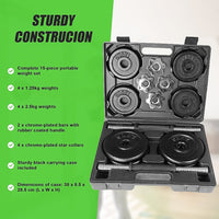 20kg Black Dumbbell Set with Carrying Case Sports & Fitness Kings Warehouse