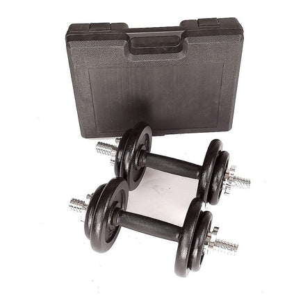 20kg Black Dumbbell Set with Carrying Case Sports & Fitness Kings Warehouse