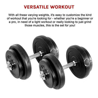 20KG Dumbbell Adjustable Weight Set Sports & Fitness Kings Warehouse