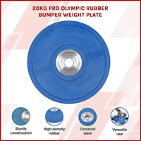 20KG PRO Olympic Rubber Bumper Weight Plate Sports & Fitness Kings Warehouse