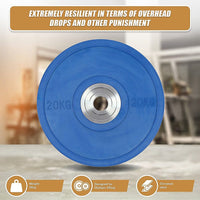 20KG PRO Olympic Rubber Bumper Weight Plate Sports & Fitness Kings Warehouse