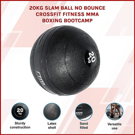20kg Slam Ball No Bounce Crossfit Fitness MMA Boxing BootCamp Sports & Fitness Kings Warehouse
