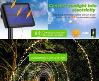 20m 200 LED Solar Powered Outdoor Lights with 8 Lighting Modes and Waterproof for Home,Garden and Decoration Kings Warehouse
