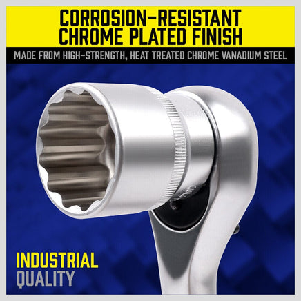 21Pc 12-Point Socket Set 1/2-inch Drive Grip Sleeve Storage Case Metric 8mm-36mm Tools Kings Warehouse