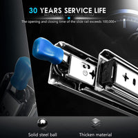 22in Pair 150KG Heavy Duty Drawer Slides Rails Runners Locking Ball Bearing Kings Warehouse