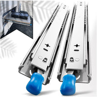 22in Pair 150KG Heavy Duty Drawer Slides Rails Runners Locking Ball Bearing Kings Warehouse
