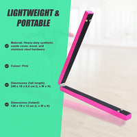 2.2m Gymnastics Folding Balance Beam Pink Synthetic Suede Sports & Fitness Kings Warehouse