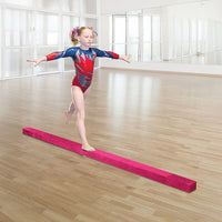 2.2m Gymnastics Folding Balance Beam Pink Synthetic Suede Sports & Fitness Kings Warehouse