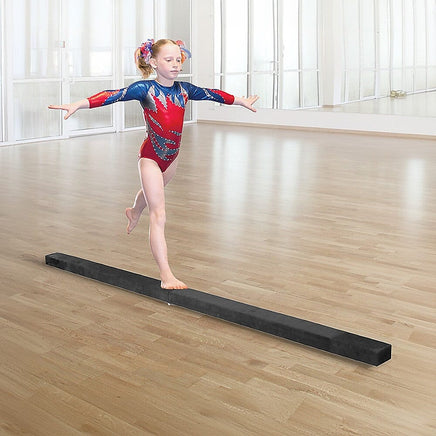 2.4m (8FT) Gymnastics Folding Balance Beam Black Synthetic Suede Sports & Fitness Kings Warehouse
