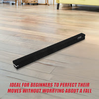 2.4m (8FT) Gymnastics Folding Balance Beam Black Synthetic Suede Sports & Fitness Kings Warehouse