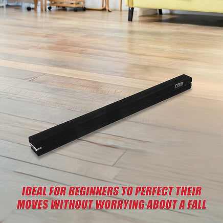 2.4m (8FT) Gymnastics Folding Balance Beam Black Synthetic Suede Sports & Fitness Kings Warehouse