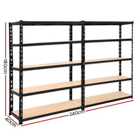 2.4MX1.8M Garage Shelving Warehouse Rack Pallet Racking Storage Steel Black Spring Savings: Outdoor Living Kings Warehouse