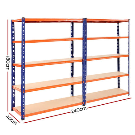 2.4MX1.8M Garage Shelving Warehouse Rack Pallet Racking Storage Steel Orange&Blue Spring Savings: Outdoor Living Kings Warehouse
