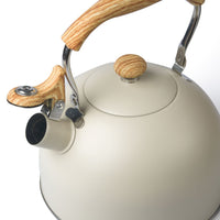 2.5 Liter Tea Whistling Kettle Stainless Steel Modern Whistling Tea Pot for Stovetop Cream Kings Warehouse 