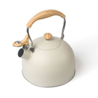 2.5 Liter Tea Whistling Kettle Stainless Steel Modern Whistling Tea Pot for Stovetop Cream Kings Warehouse 