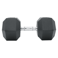 25KG Commercial Rubber Hex Dumbbell Gym Weight Sports & Fitness Kings Warehouse