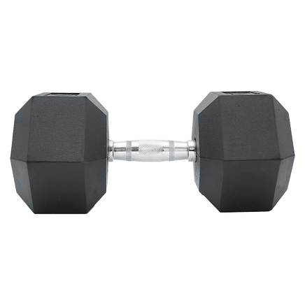 25KG Commercial Rubber Hex Dumbbell Gym Weight Sports & Fitness Kings Warehouse
