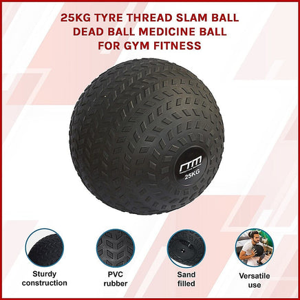 25kg Tyre Thread Slam Ball Dead Ball Medicine Ball for Gym Fitness Sports & Fitness Kings Warehouse