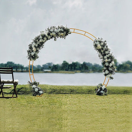 260cm Gold Metal Wedding Arch Round Balloon Birthday Party Home & Garden Kings Warehouse