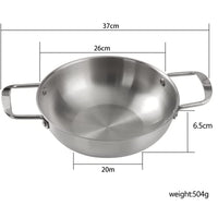 26cm seafood Silver Paella Pan with Riveted Chrome Plated Handles Dishwasher Safe Kings Warehouse 