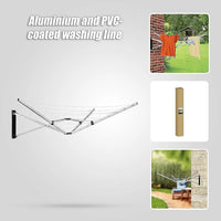 26m 5 Arm Wall Hang Mountable Clothes Airer Dryer Washing Line Bathroom Kitchen Home & Garden Kings Warehouse