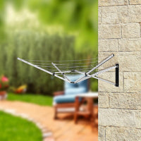 26m 5 Arm Wall Hang Mountable Clothes Airer Dryer Washing Line Bathroom Kitchen Home & Garden Kings Warehouse