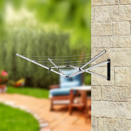 26m 5 Arm Wall Hang Mountable Clothes Airer Dryer Washing Line Bathroom Kitchen Home & Garden Kings Warehouse