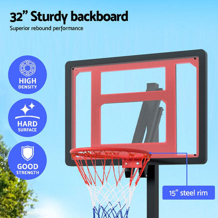 2.6M Basketball Hoop Stand System Portable Kid Sports & Fitness Kings Warehouse