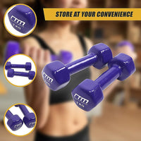 2kg Dumbbells Pair PVC Hand Weights Rubber Coated Sports & Fitness Kings Warehouse