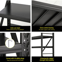 2Mx1.8M Garage Shelving Warehouse Rack Pallet Racking Storage Shelf Black Winter Prep Kings Warehouse