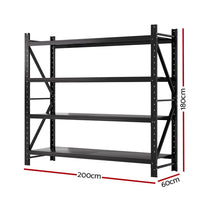 2Mx1.8M Garage Shelving Warehouse Rack Pallet Racking Storage Shelf Black Winter Prep Kings Warehouse