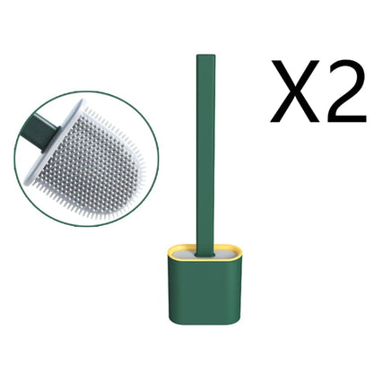 2PCS Bathroom Silicone Bristles Toilet Brush with Holder Creative Cleaning Brush Kings Warehouse