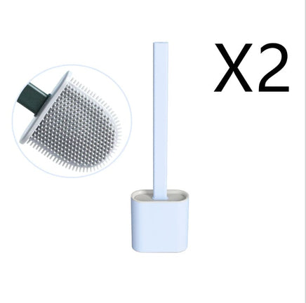 2PCS Bathroom Silicone Bristles Toilet Brush with Holder Creative Cleaning Brush Kings Warehouse