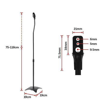 2pcs Speaker Stands Stand Rear Surround Sound Satellite Speakers Adjustable Audio & Video Kings Warehouse