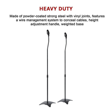 2pcs Speaker Stands Stand Rear Surround Sound Satellite Speakers Adjustable Audio & Video Kings Warehouse
