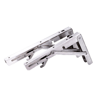 2x 10" Stainless Steel Folding Table Bracket Shelf Bench 50kg Load Heavy Duty Furniture Kings Warehouse