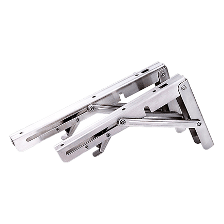 2x 10" Stainless Steel Folding Table Bracket Shelf Bench 50kg Load Heavy Duty Furniture Kings Warehouse