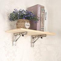 2x 10" Stainless Steel Folding Table Bracket Shelf Bench 50kg Load Heavy Duty Furniture Kings Warehouse