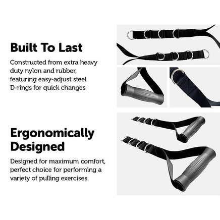 2x Adjustable Nylon Handles Sports & Fitness Kings Warehouse