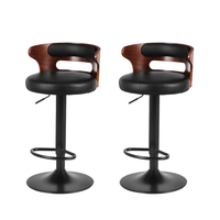 2x Bar Stools Gas Lift Faux Leather Furniture Kings Warehouse