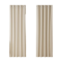 2X Blockout Curtains Blackout Window Curtain Eyelet 180x213cm Beige Kings Warehouse