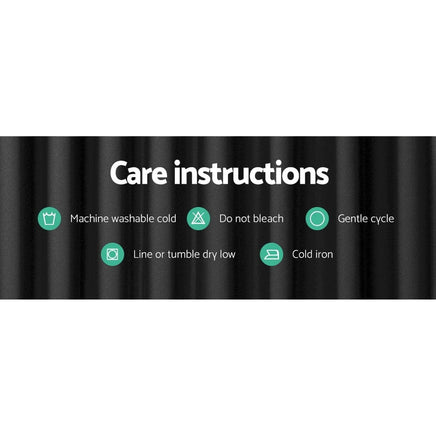 2X Blockout Curtains Blackout Window Curtain Eyelet 180x213cm Black Kings Warehouse