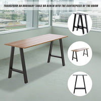 2x Rustic Dining Table Legs Steel Industrial Vintage 71cm - Black Home & Garden Kings Warehouse