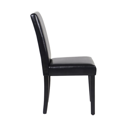 2x Wooden Frame Black Leatherette Dining Chairs with Solid Pine Legs Furniture Kings Warehouse