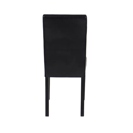 2x Wooden Frame Black Leatherette Dining Chairs with Solid Pine Legs Furniture Kings Warehouse