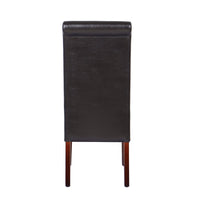 2x Wooden Frame Brown Leatherette Dining Chairs with Solid Pine Legs Furniture Kings Warehouse