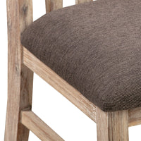 2x Wooden Frame Leatherette in Solid Acacia Wood & Veneer Dining Chairs in Oak Colour Furniture Kings Warehouse