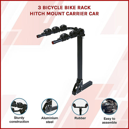 3 Bicycle Bike Rack Hitch Mount Carrier Car Kings Warehouse