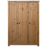 3-Door Wardrobe 118x50x171.5 cm Pine Panama Range bedroom furniture Kings Warehouse